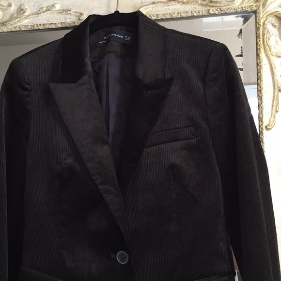 Zara Woman blazer. Smokey black corduroy. Size XS - Picture 2 of 4